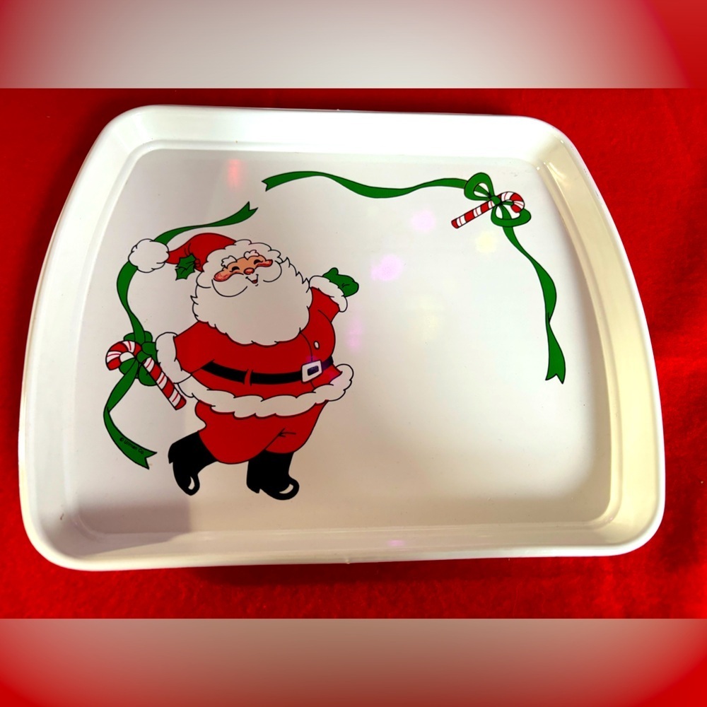 Vintage Ullman Co Hard Plastic Santa Claus Tray